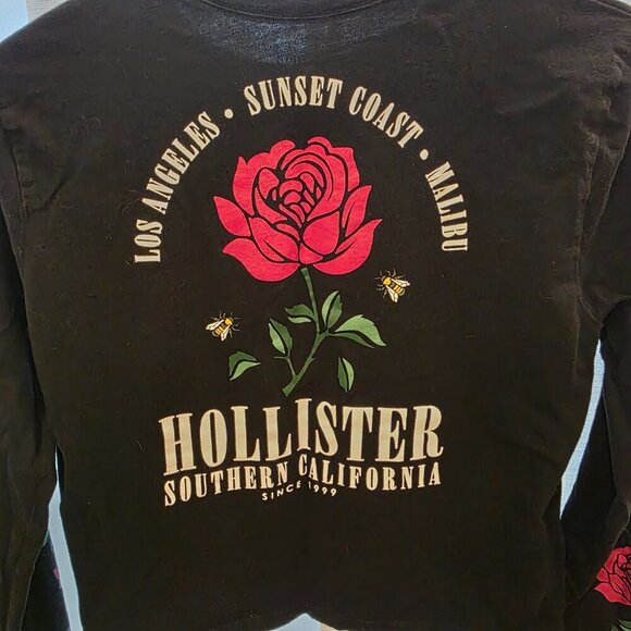 Hollister Graphic Tee Women's Long-sleeved Crop Shirt size Small - Picture 5 of 9
